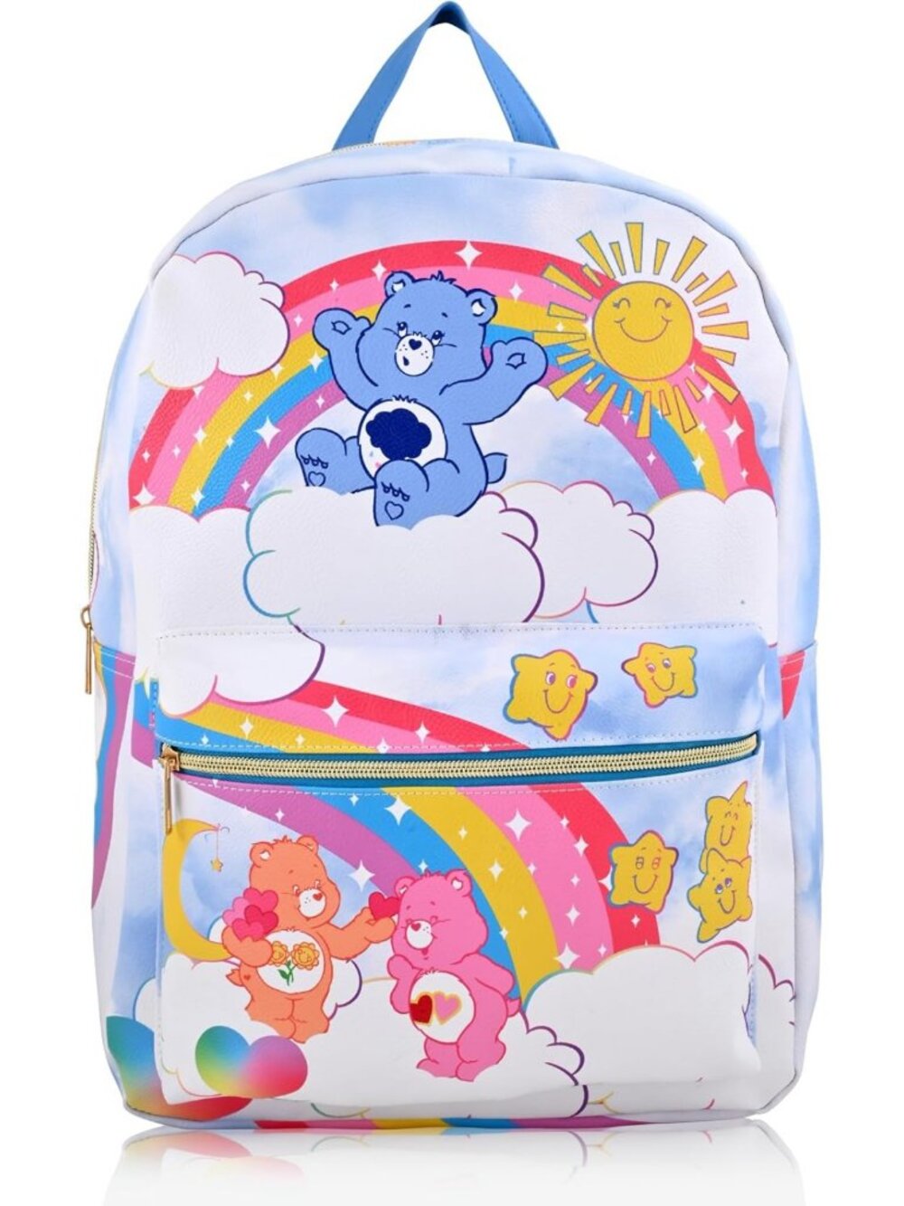 Cute Unisex Large Care Bears Backpack - PU Leather, Stylish Design, Trendy
